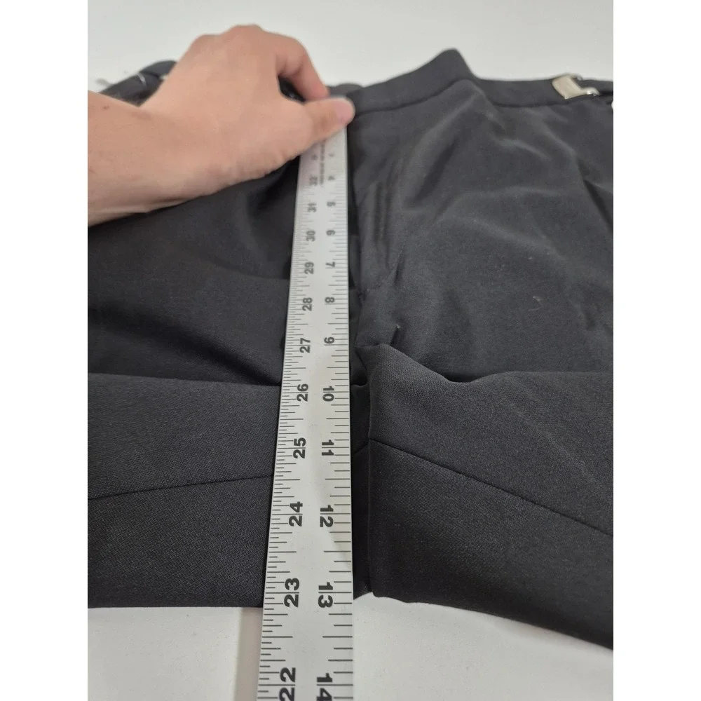 Dress Pants Mens 34x36 Black Super 120 Wool Flat Front Adjustable Waist Unhemmed